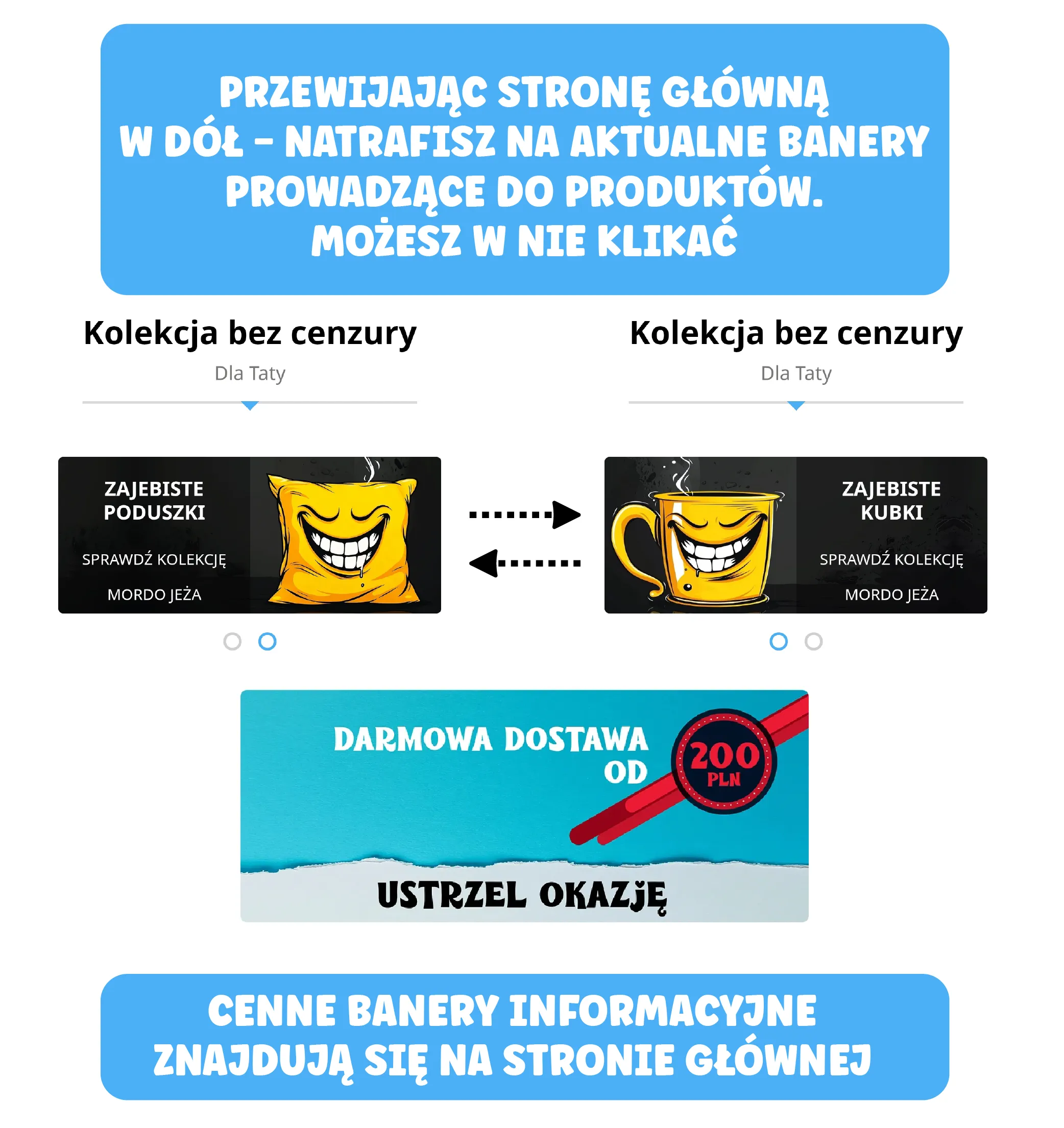 Informacje na temat banerów na stronie głównej