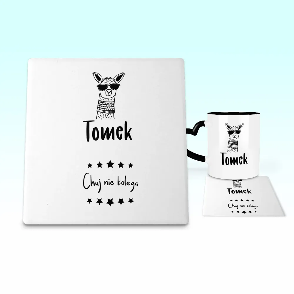 Podkładka pod kubek - Chuj nie kolega + imię - personalizuj