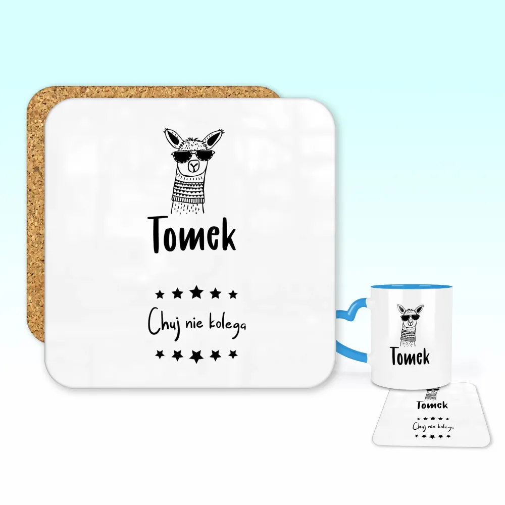 Podkładka pod kubek - Chuj nie kolega + imię - personalizuj