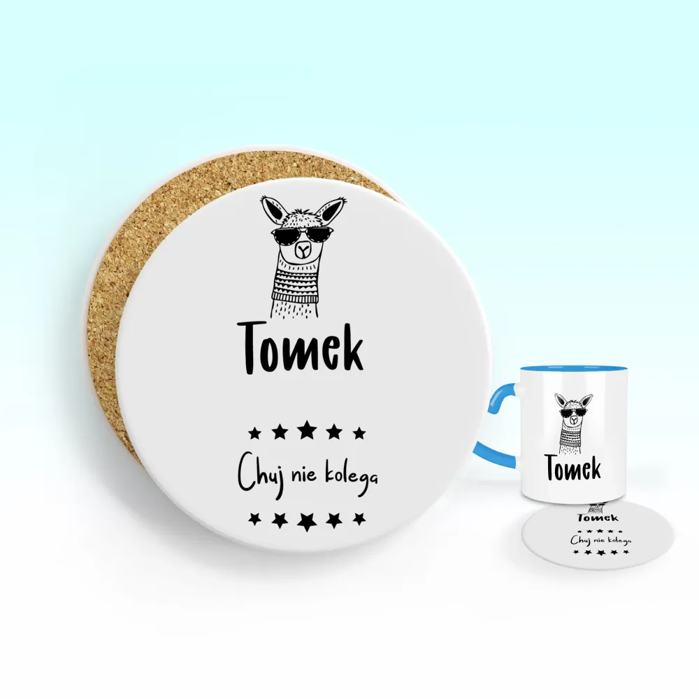 Podkładka pod kubek - Chuj nie kolega + imię - personalizuj