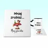 Podkładka pod kubek - Mniej zrobisz mniej spierdolisz