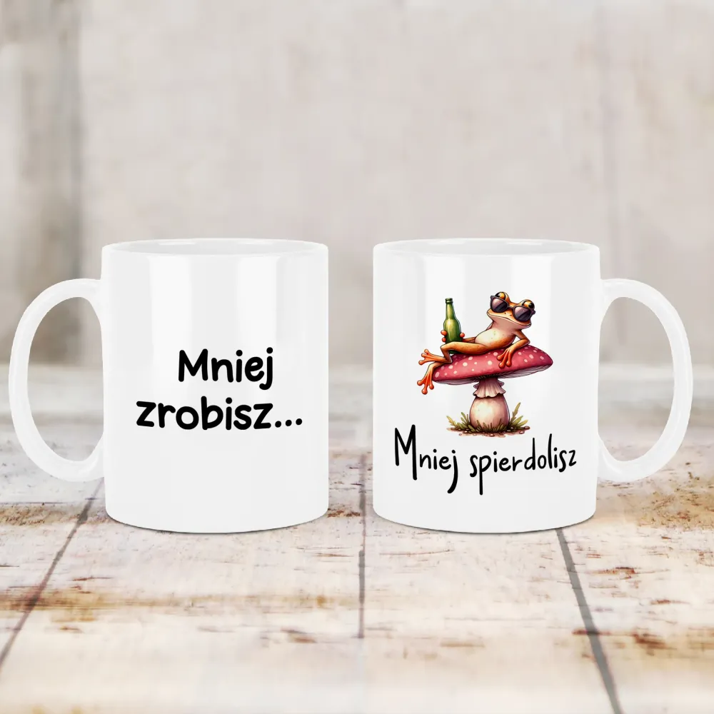 Kubek KolorMix - Mniej zrobisz mniej spierdolisz