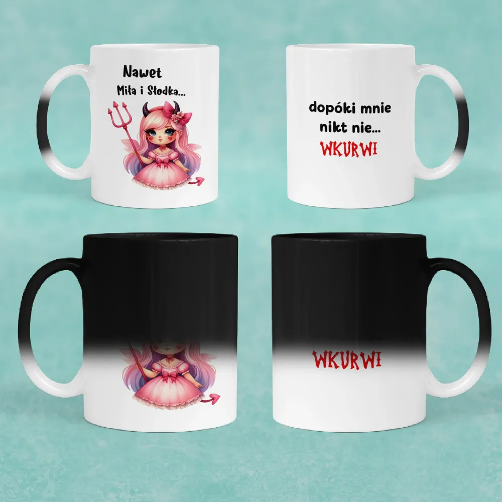 Kubek KolorMix - Nawet miła i słodka... Dopóki mnie nikt nie wkurwi!