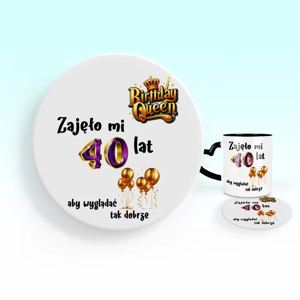 Podkładka pod kubek - Zajęło mi 40 lat, aby wyglądać tak dobrze - WPISZ SWÓJ ROK - personalizuj