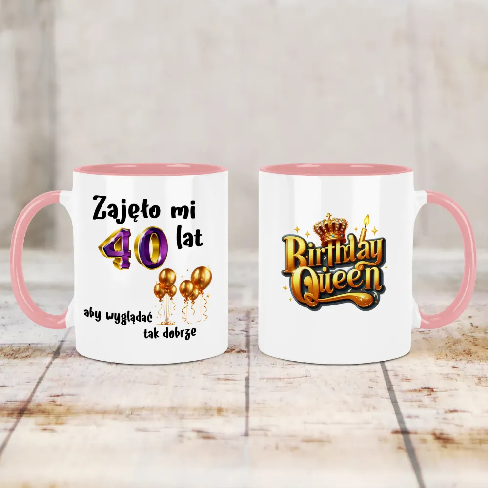 Kubek KolorMix - Zajęło mi 40 lat, aby wyglądać tak dobrze - WPISZ SWÓJ ROK - personalizuj