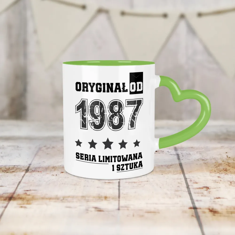 Kubek Serce - ORYGINAŁ OD - rok urodzenia - personalizuj