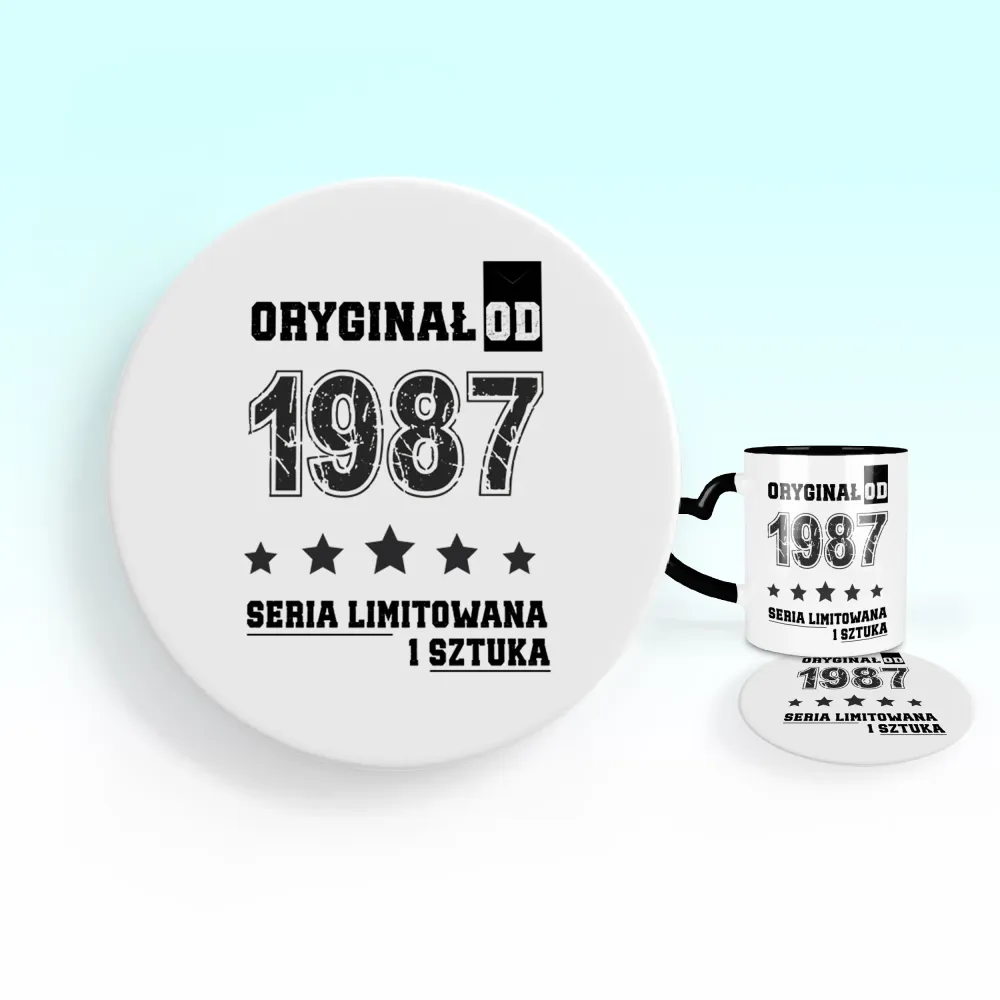 Podkładka pod kubek - ORYGINAŁ OD - rok urodzenia - personalizuj