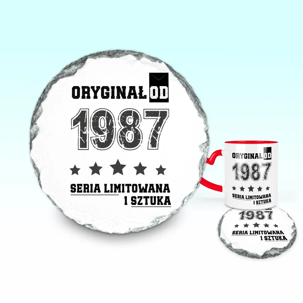 Podkładka pod kubek - ORYGINAŁ OD - rok urodzenia - personalizuj