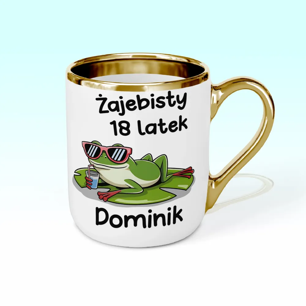 Kubek Elegant - ŻAJEBISTY 18 latek + imię - personalizuj imię i rok