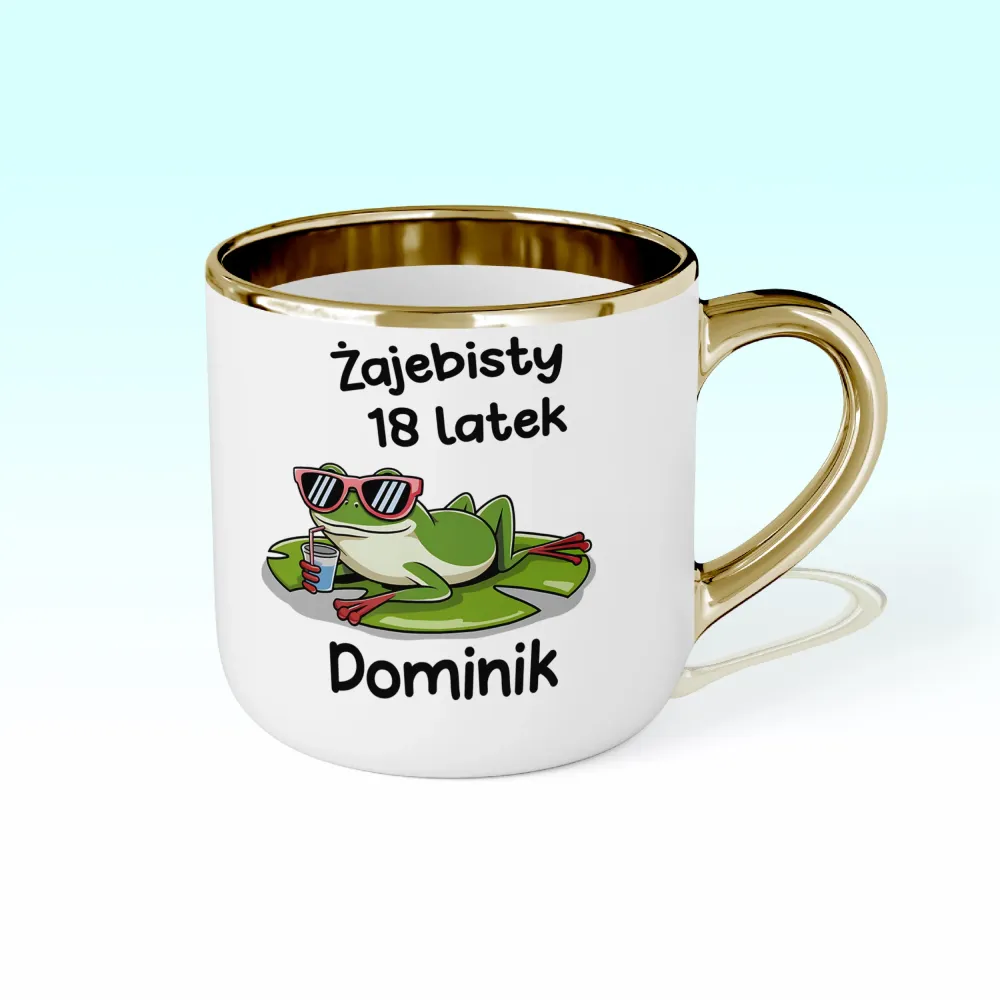 Kubek Elegant - ŻAJEBISTY 18 latek + imię - personalizuj imię i rok