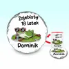 Podkładka pod kubek - ŻAJEBISTY 18 latek + imię - personalizuj imię i rok