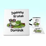 Podkładka pod kubek - ŻAJEBISTY 18 latek + imię - personalizuj imię i rok