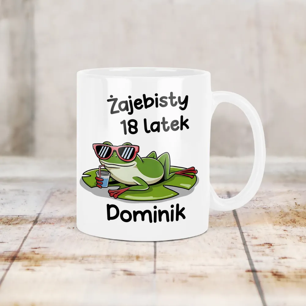 Kubek KolorMix - ŻAJEBISTY 18 latek + imię - personalizuj imię i rok