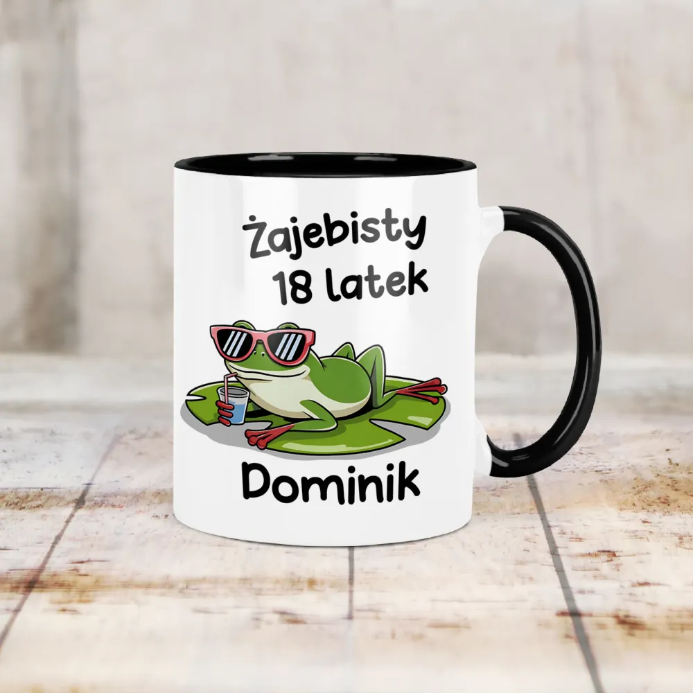 Kubek KolorMix - ŻAJEBISTY 18 latek + imię - personalizuj imię i rok
