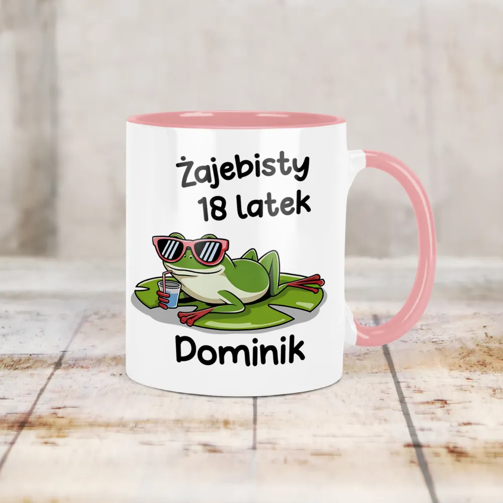 Kubek KolorMix - ŻAJEBISTY 18 latek + imię - personalizuj imię i rok