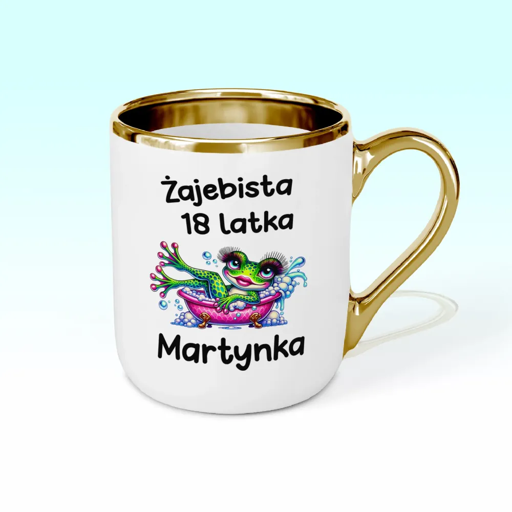 Kubek Elegant - ŻAJEBISTA 18 latka + imię - personalizuj imię i rok