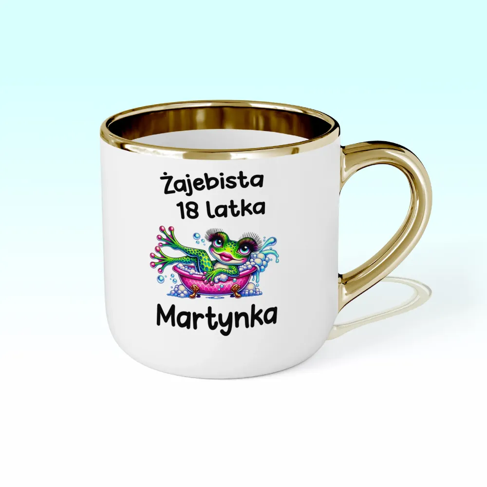 Kubek Elegant - ŻAJEBISTA 18 latka + imię - personalizuj imię i rok