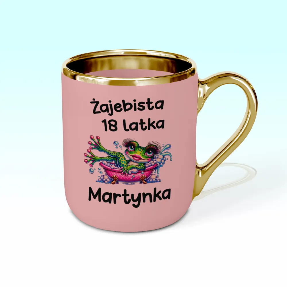 Kubek Elegant - ŻAJEBISTA 18 latka + imię - personalizuj imię i rok