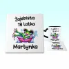 Podkładka pod kubek - ŻAJEBISTA 18 latka + imię - personalizuj imię i rok