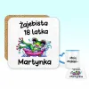 Podkładka pod kubek - ŻAJEBISTA 18 latka + imię - personalizuj imię i rok