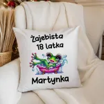 Poduszka - ŻAJEBISTA 18 latka + imię - personalizuj imię i rok