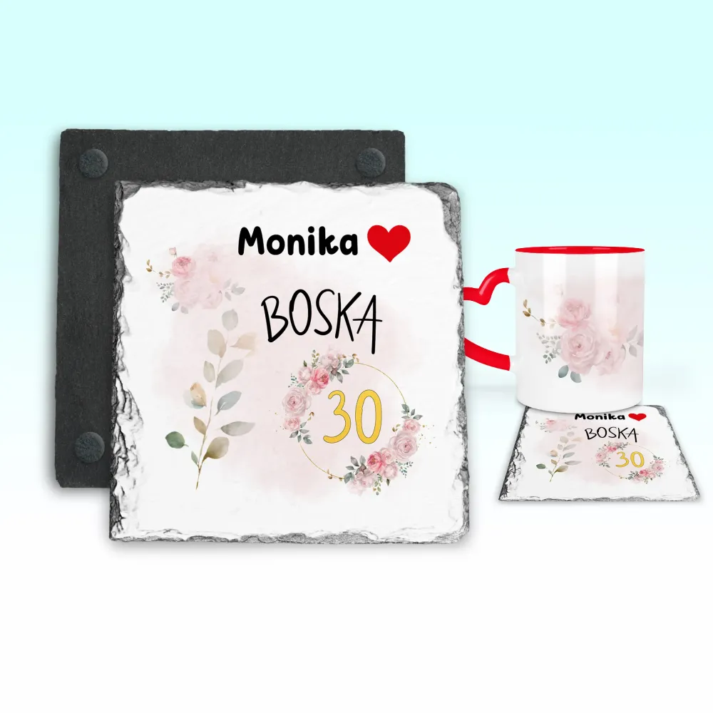 Podkładka pod kubek - Urodzinowa, Boska 30 - WPISZ WIEK I IMIĘ - personalizuj