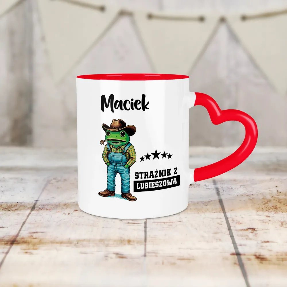 Kubek Serce - Strażnik z ... - personalizuj Miejscowość i Imię