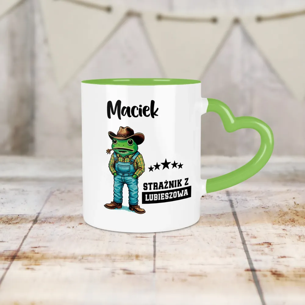 Kubek Serce - Strażnik z ... - personalizuj Miejscowość i Imię