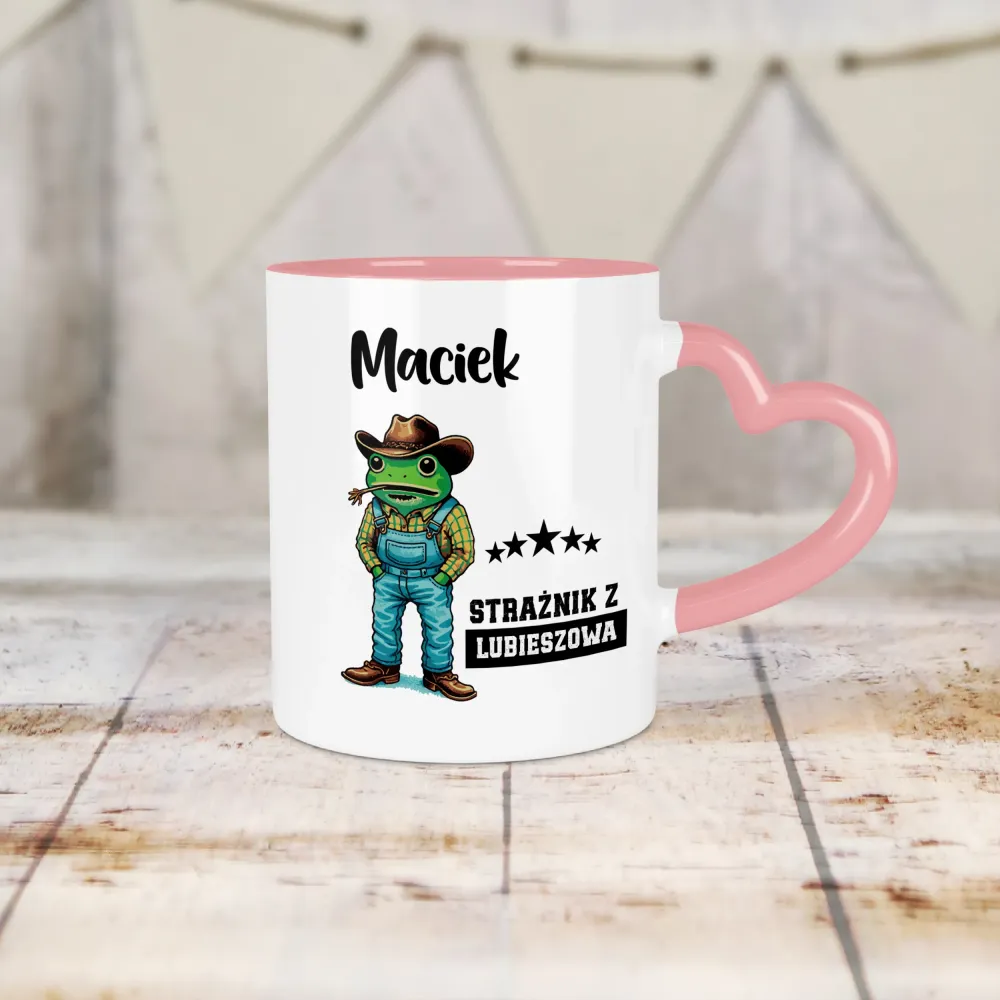 Kubek Serce - Strażnik z ... - personalizuj Miejscowość i Imię