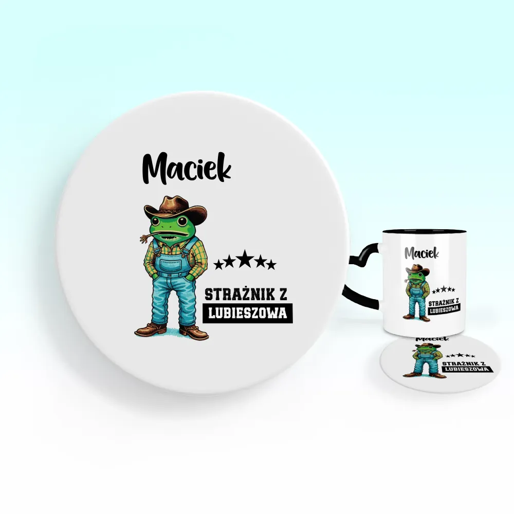 Podkładka pod kubek - Strażnik z ... - personalizuj Miejscowość i Imię