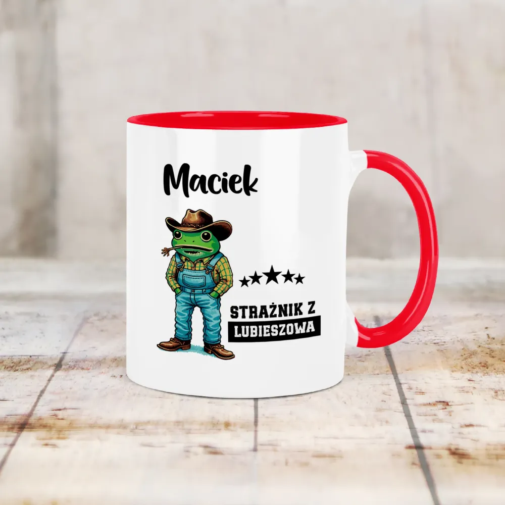 Kubek KolorMix - Strażnik z ... - personalizuj Miejscowość i Imię