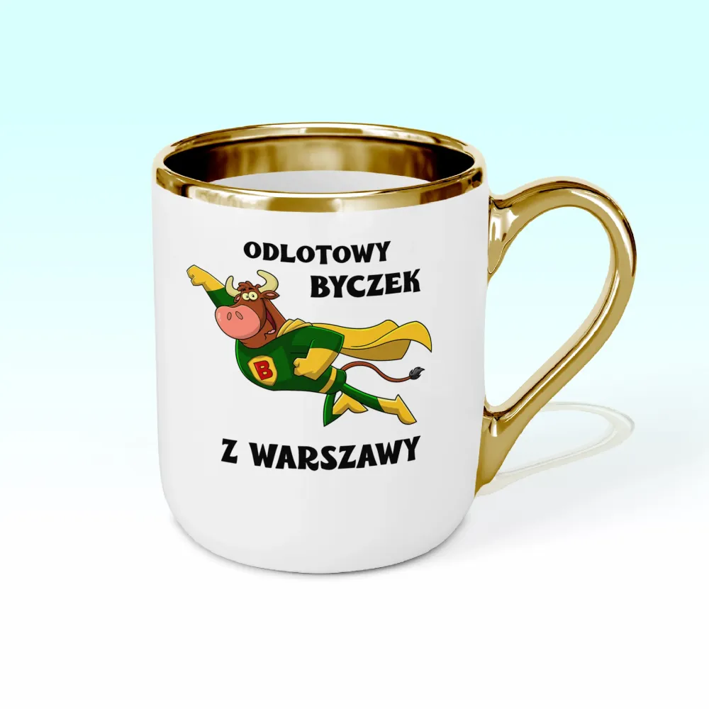 Kubek Elegant - Odlotowy Byczek - personalizuj miejscowość