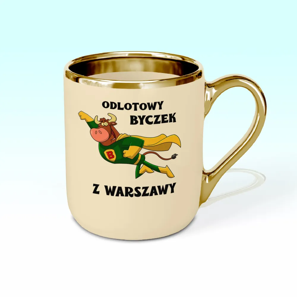 Kubek Elegant - Odlotowy Byczek - personalizuj miejscowość