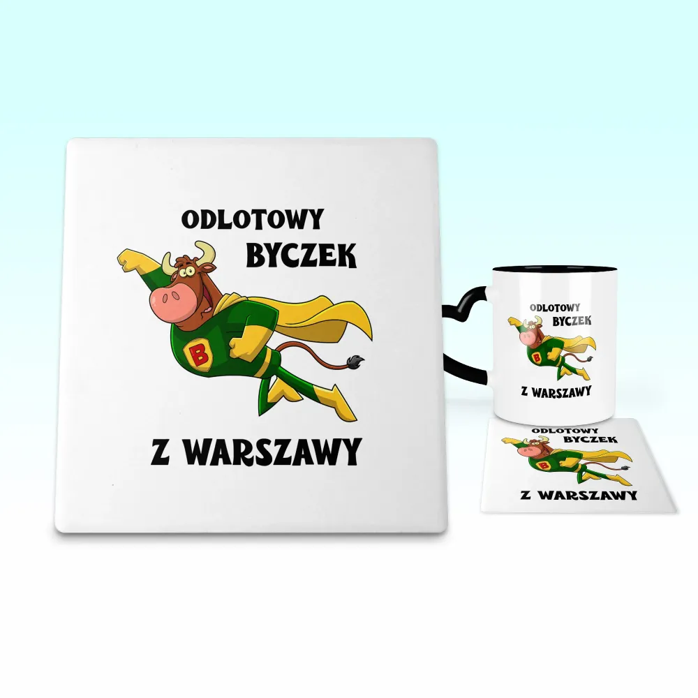 Podkładka pod kubek - Odlotowy Byczek - personalizuj miejscowość