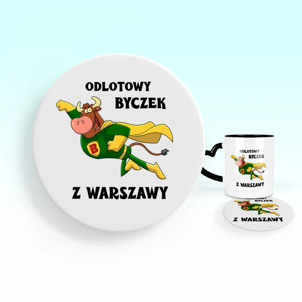 Podkładka pod kubek - Odlotowy Byczek - personalizuj miejscowość