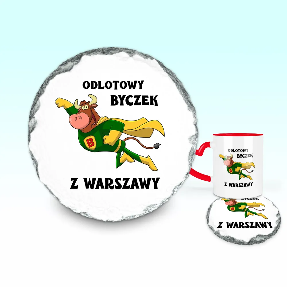 Podkładka pod kubek - Odlotowy Byczek - personalizuj miejscowość