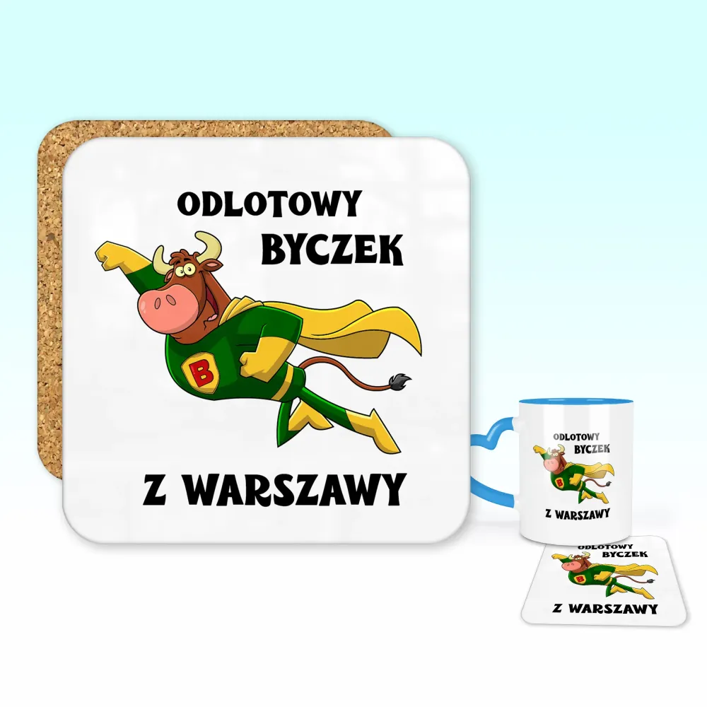 Podkładka pod kubek - Odlotowy Byczek - personalizuj miejscowość