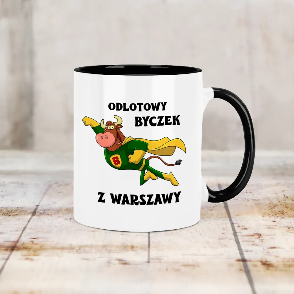 Kubek KolorMix - Odlotowy Byczek - personalizuj miejscowość