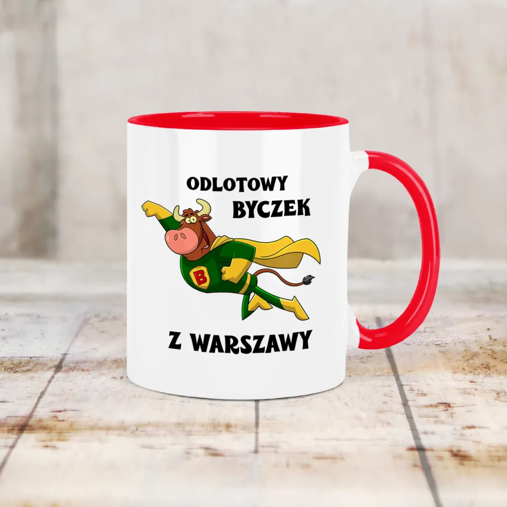 Kubek KolorMix - Odlotowy Byczek - personalizuj miejscowość