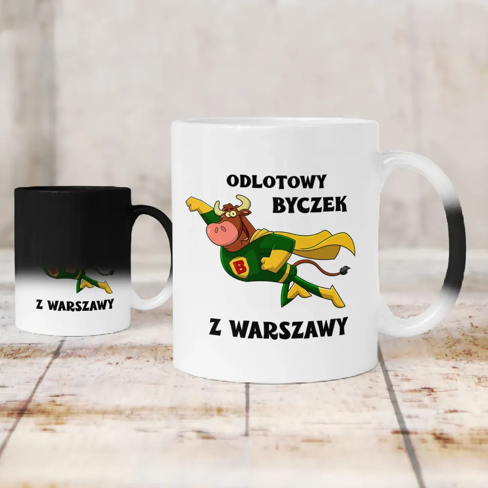 Kubek KolorMix - Odlotowy Byczek - personalizuj miejscowość
