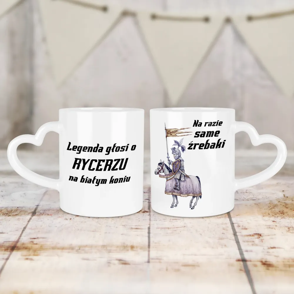 Kubek Serce - Rycerz na białym koniu Kubek Serce - Rycerz na białym koniu