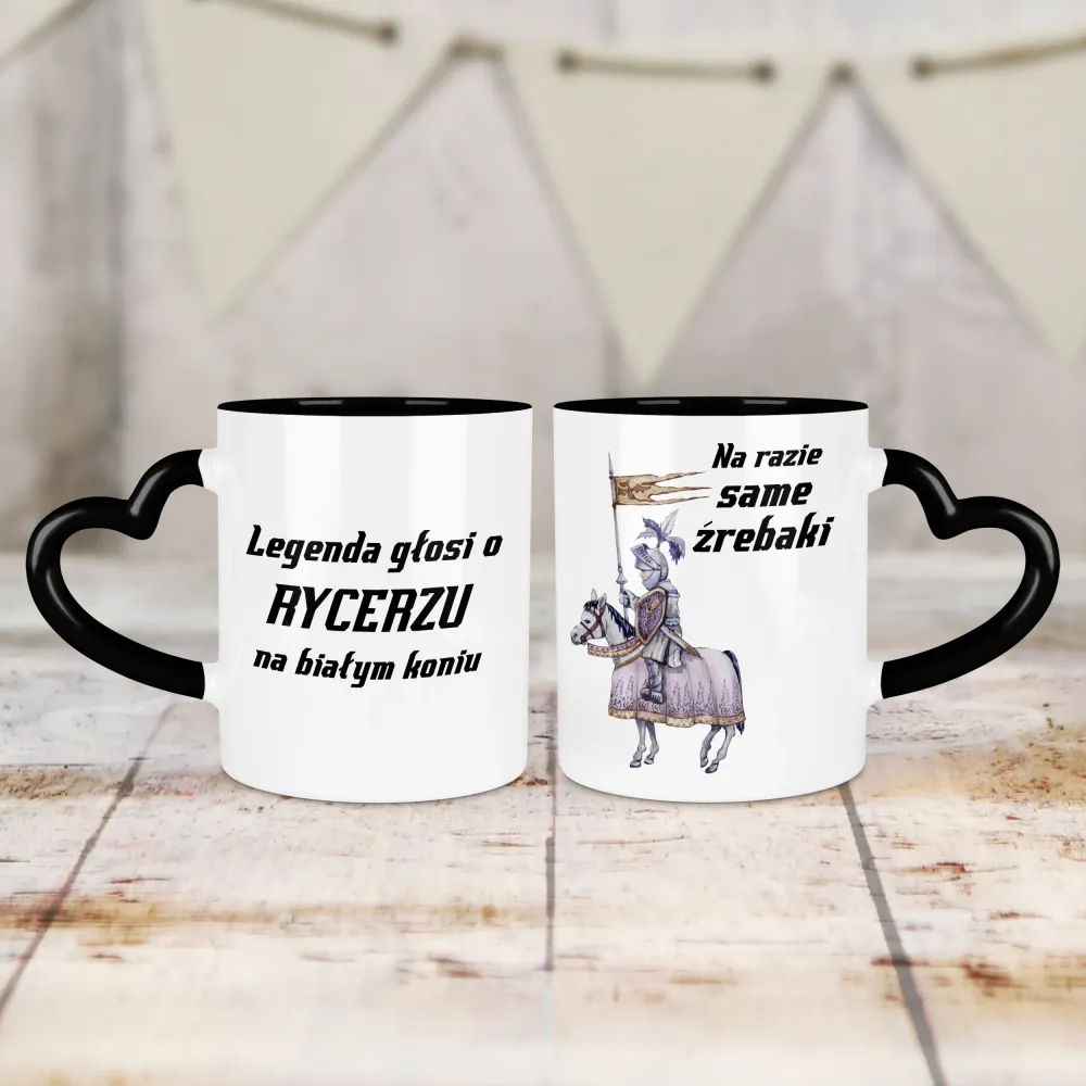 Kubek Serce - Rycerz na białym koniu