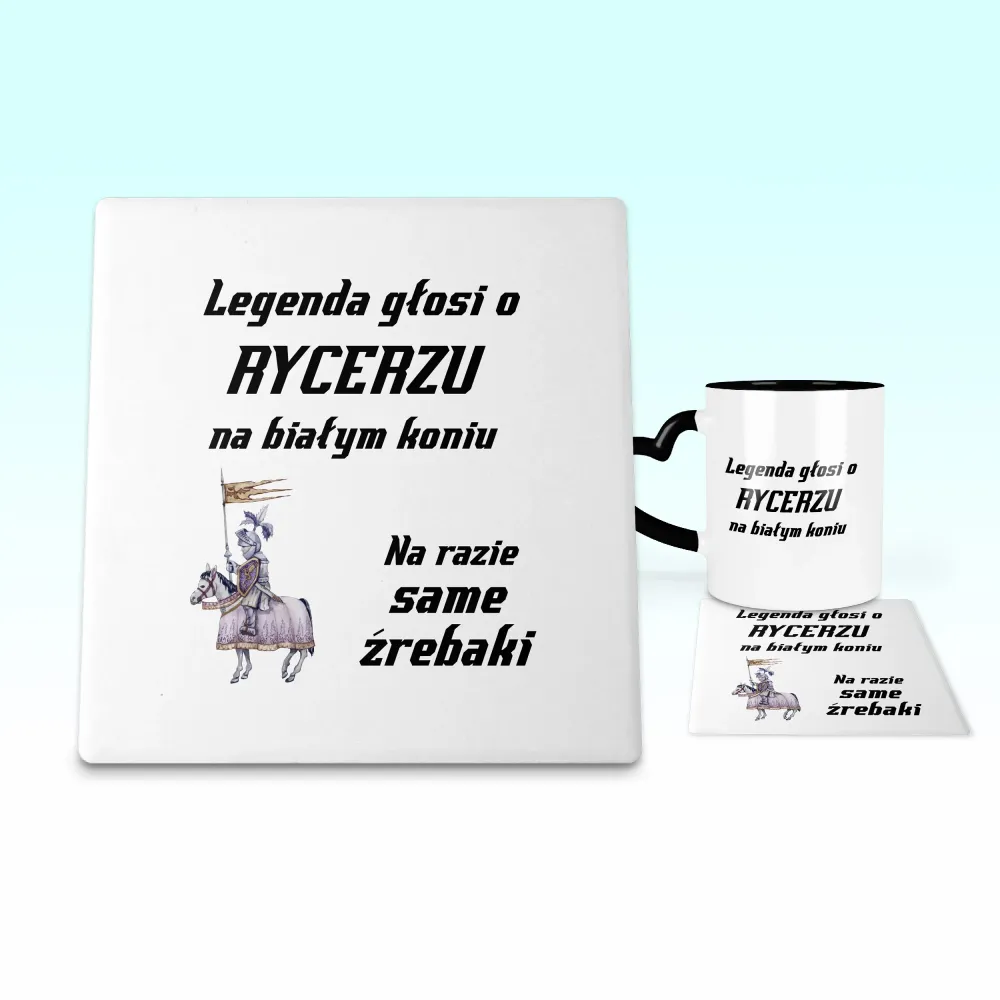 Podkładka pod kubek - Rycerz na białym koniu