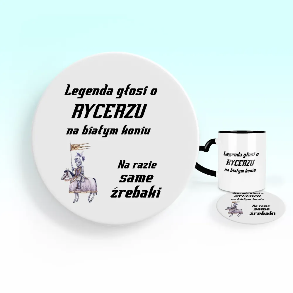 Podkładka pod kubek - Rycerz na białym koniu
