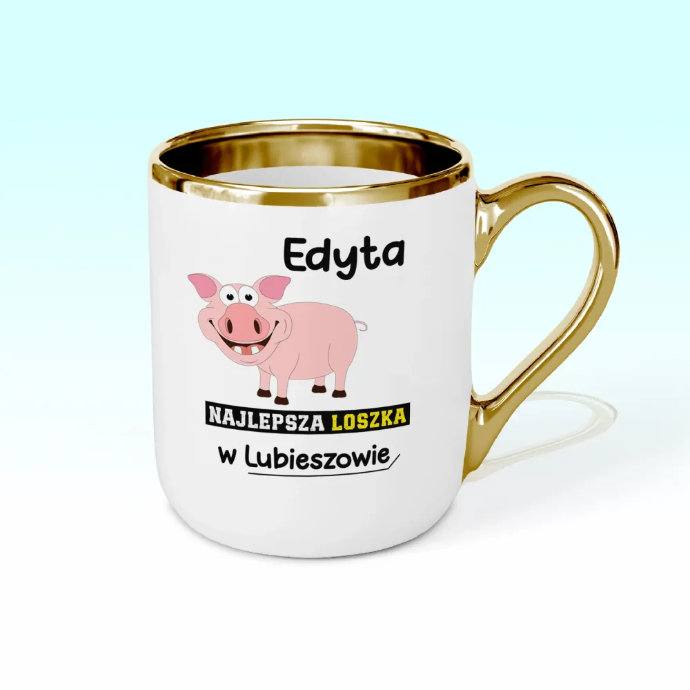 Kubek Elegant - Najlepsza loszka w - Personalizuj miejscowość i imię