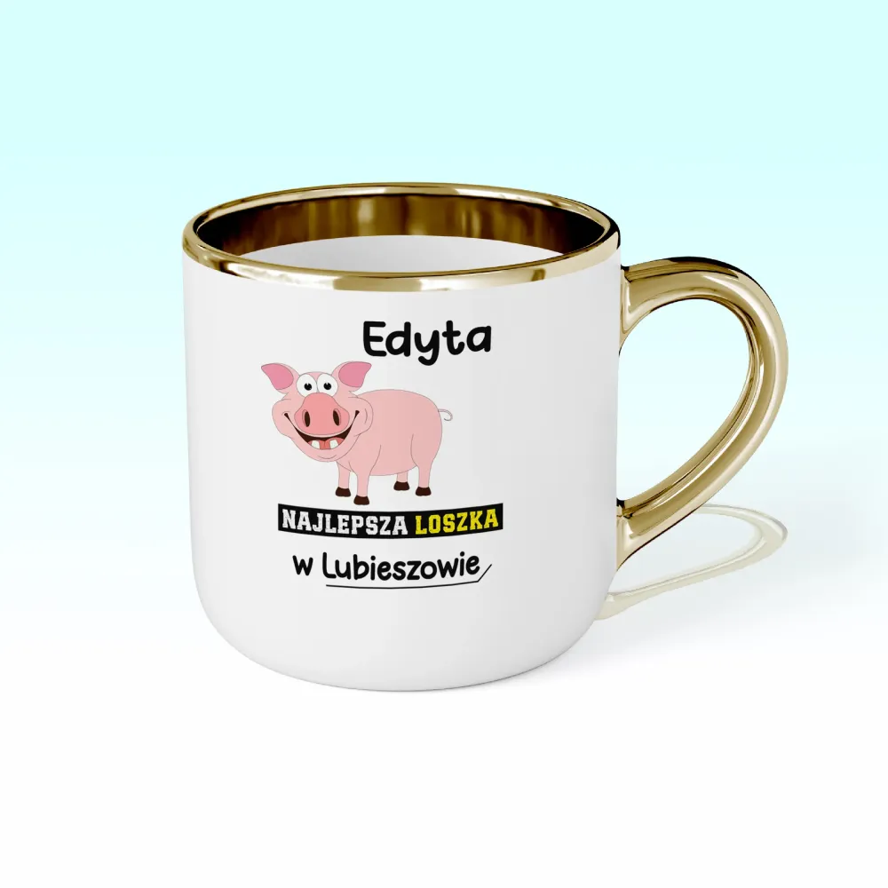 Kubek Elegant - Najlepsza loszka w - Personalizuj miejscowość i imię