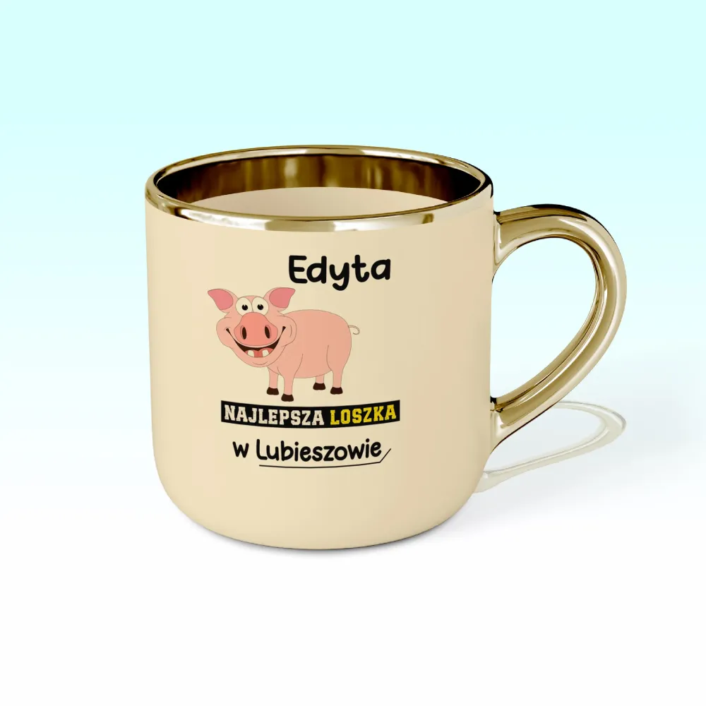 Kubek Elegant - Najlepsza loszka w - Personalizuj miejscowość i imię