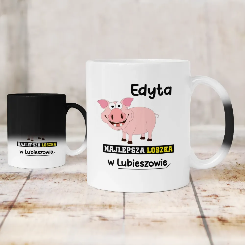 Kubek KolorMix - Najlepsza loszka w - Personalizuj miejscowość i imię
